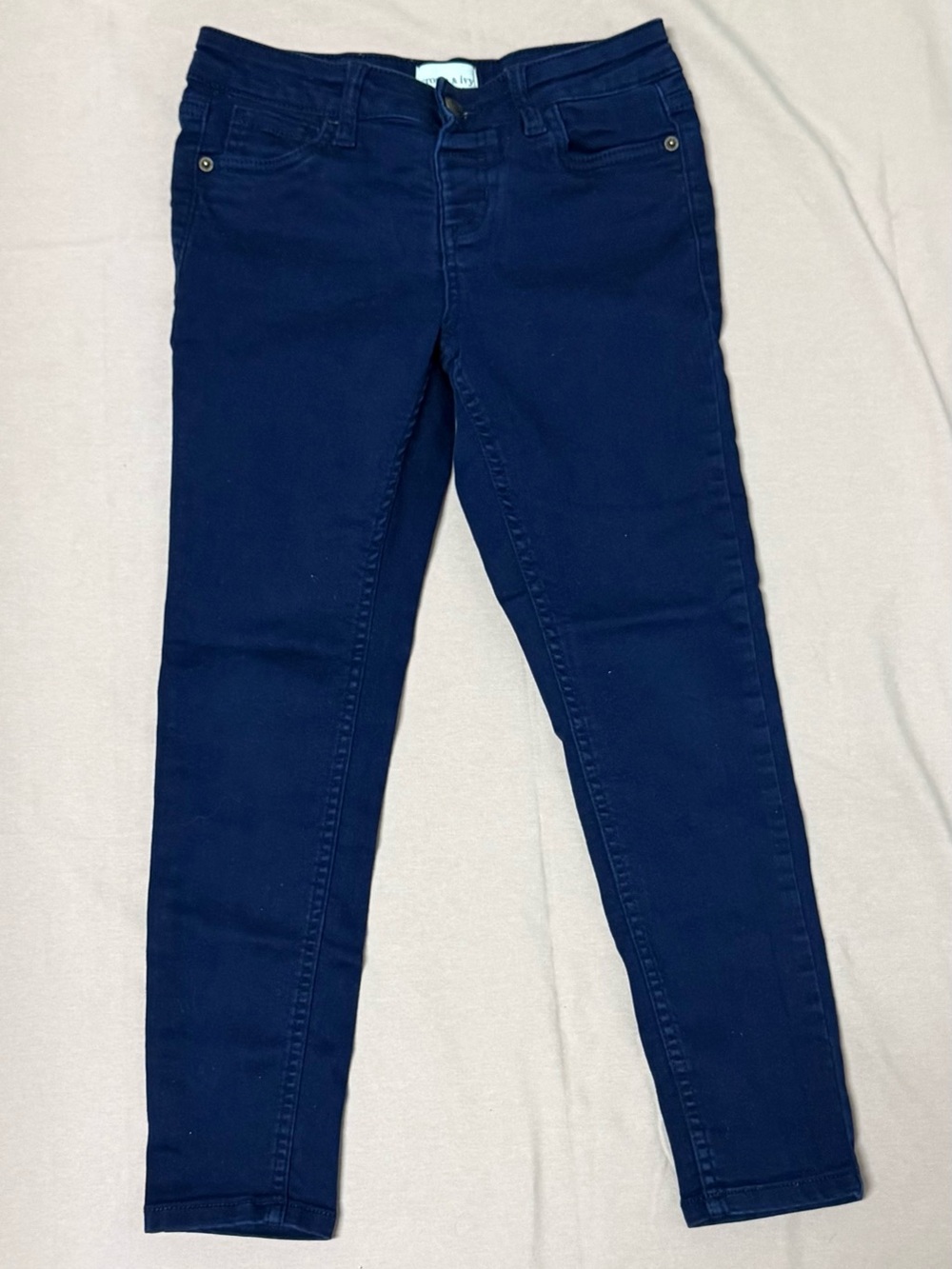 crown & ivy Girls Navy Stretch Skinny Jeans